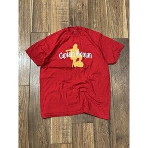 Captain Morgan Red Rum T Shirt Size XL Unisex Red Soft Light Weight